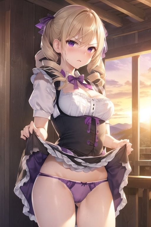 嫌な顔でスカートたくし上げてパンツ見せる娘〜村娘編〜 サンプル9ページ目