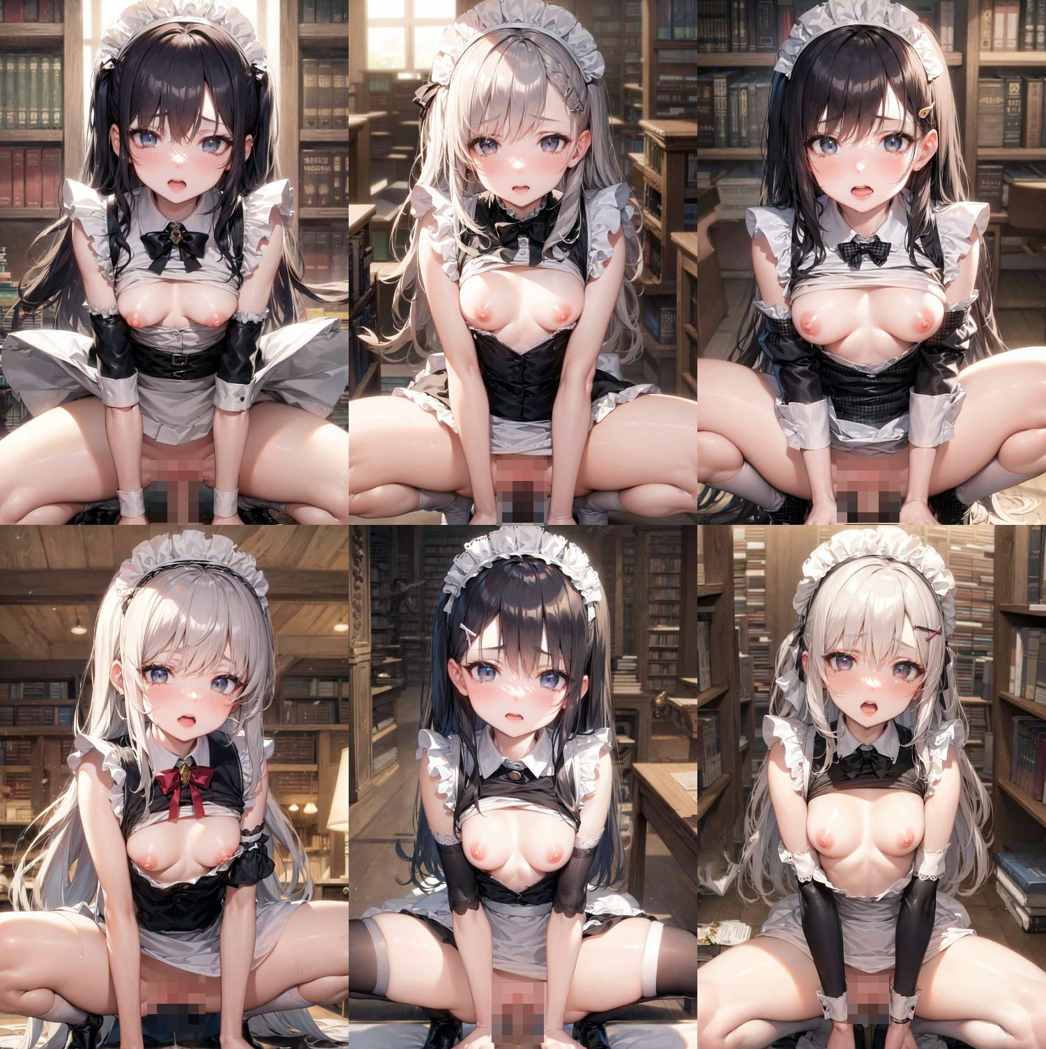 図書館で犯●れる貧乳メイド サンプル1ページ目