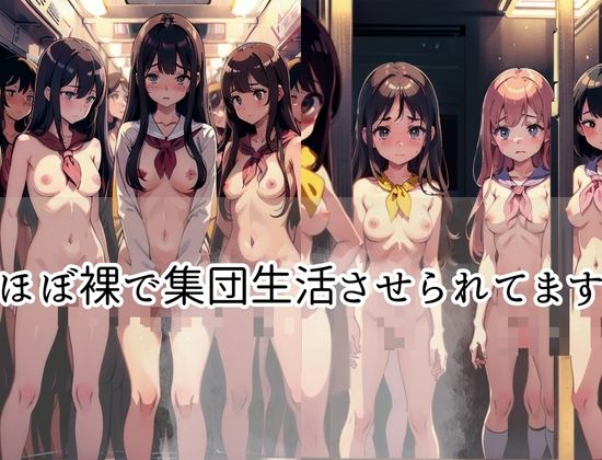 ハーレム’媚薬を飲ませられ、ほぼ裸で集団生活させられる女の子たち’ サンプル1ページ目