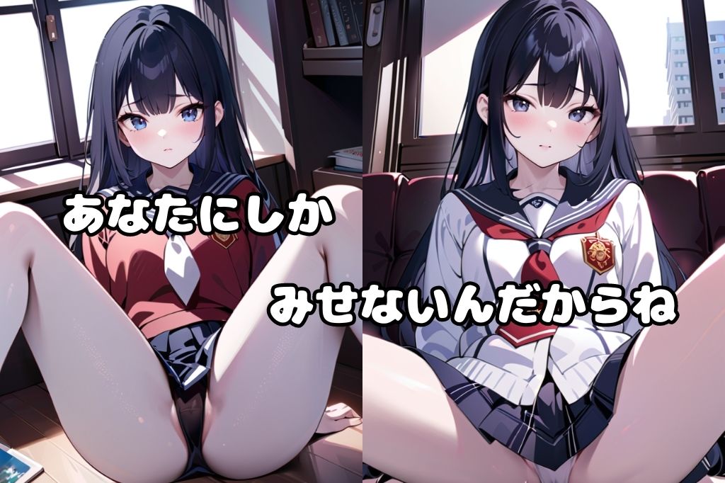 M字開脚した黒髪JKvol.2 サンプル2ページ目