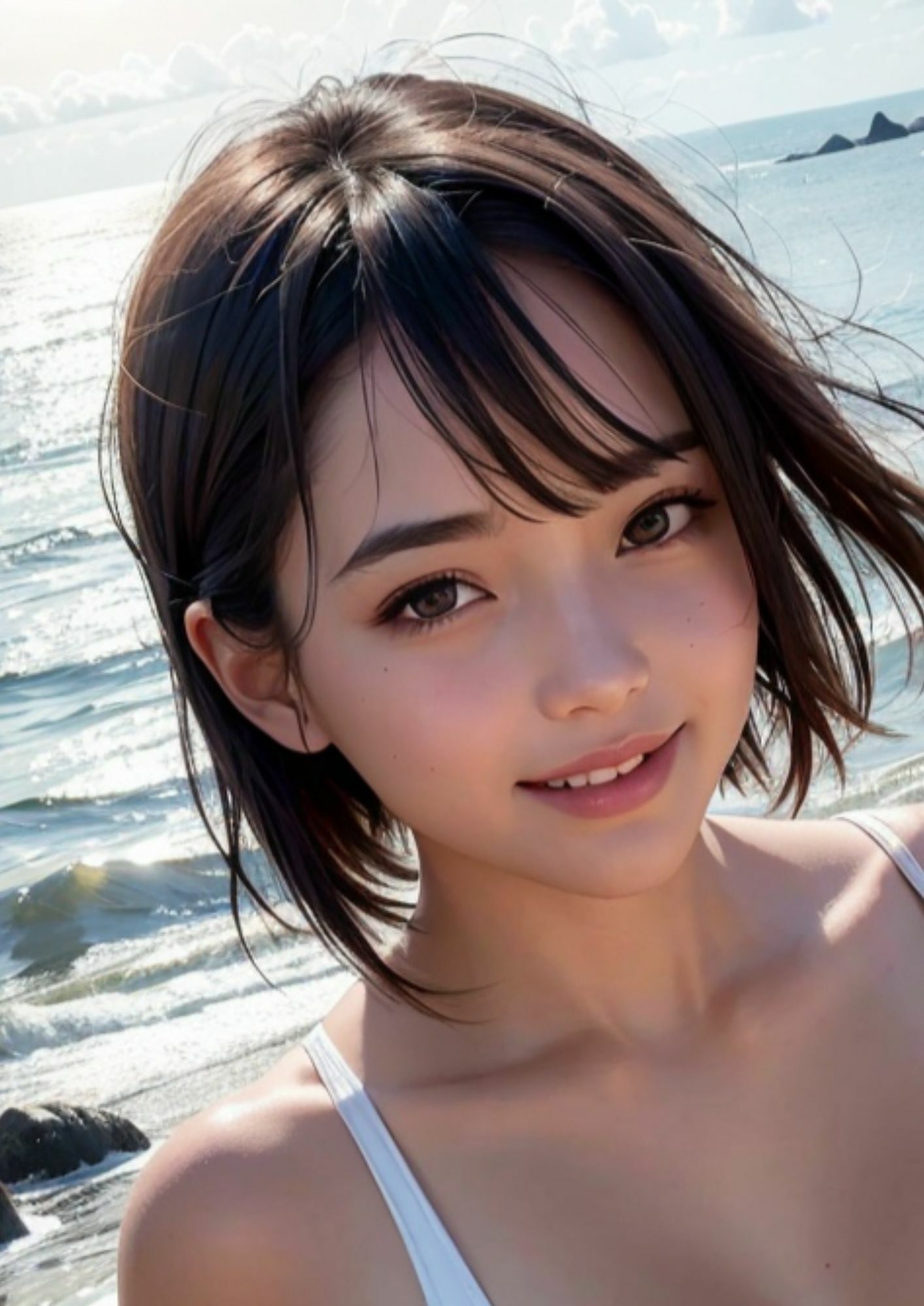 私のイク顔をみて？強気な彼女が浜辺でお誘い サンプル6ページ目