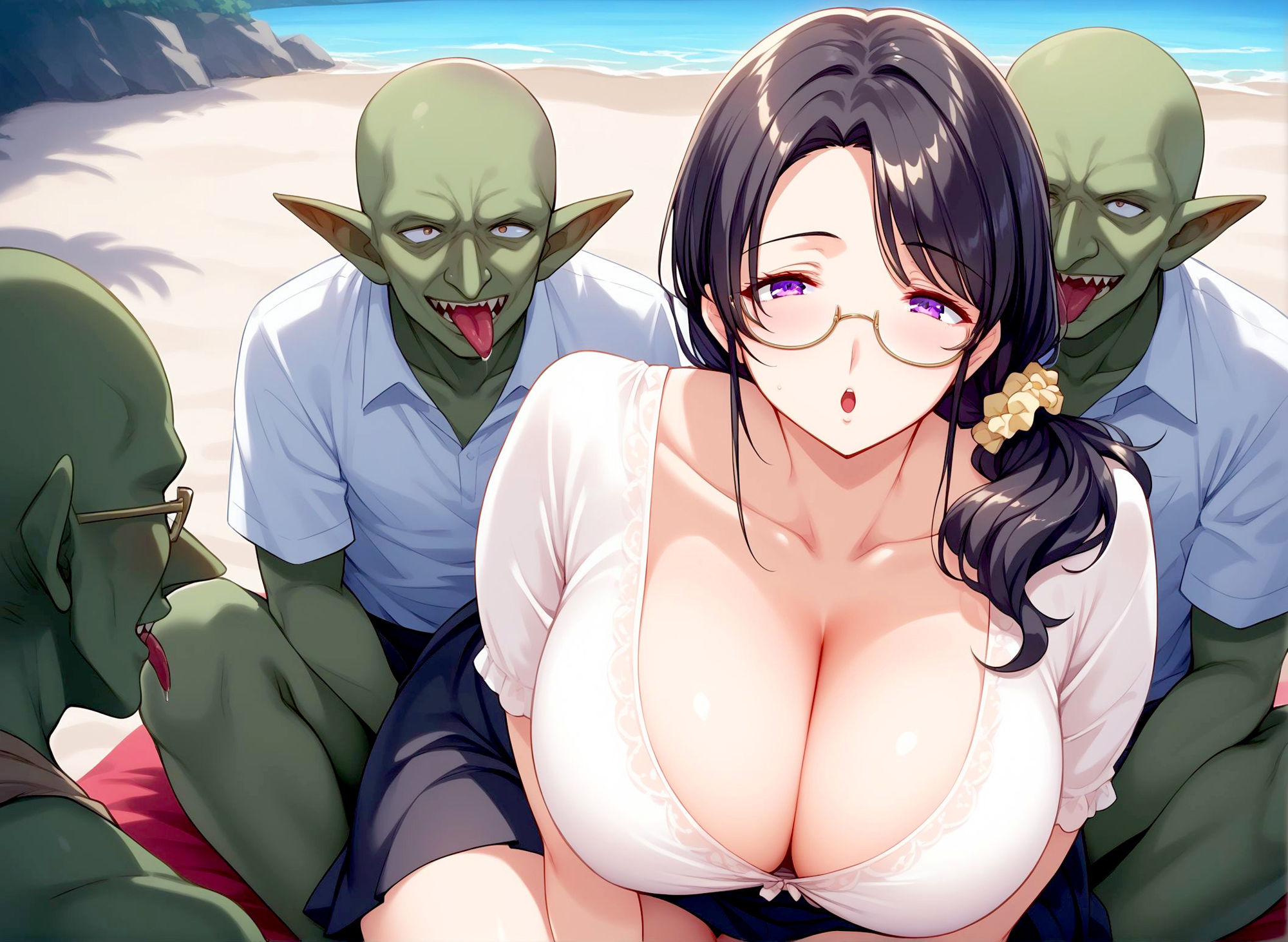 内気な陰キャ女が怪獣たちに寄性サれる。 サンプル2ページ目