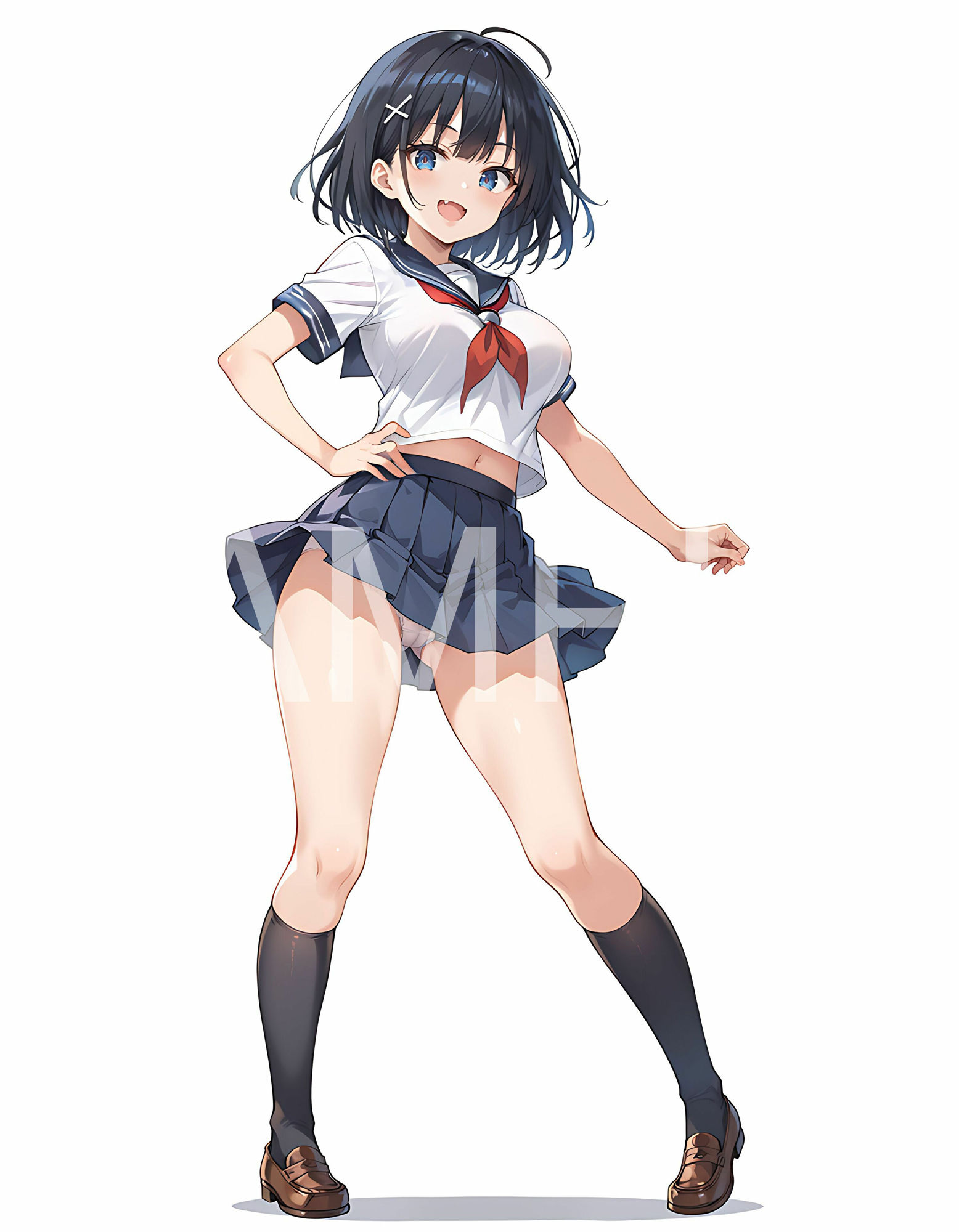 えちえち 美少女×ポーズ集 - 黒髪JK編 - サンプル1ページ目