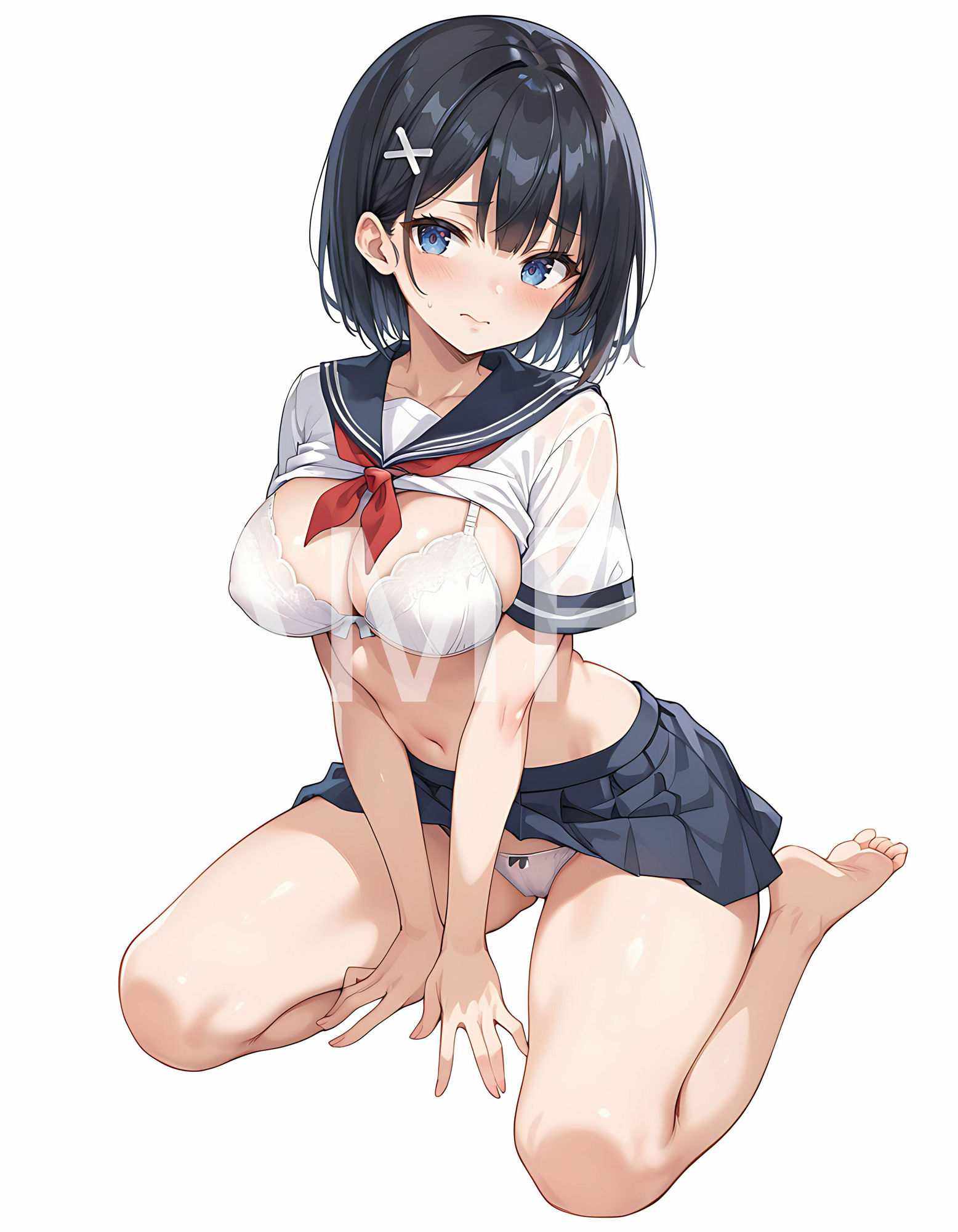 えちえち 美少女×ポーズ集 - 黒髪JK編 - サンプル3ページ目