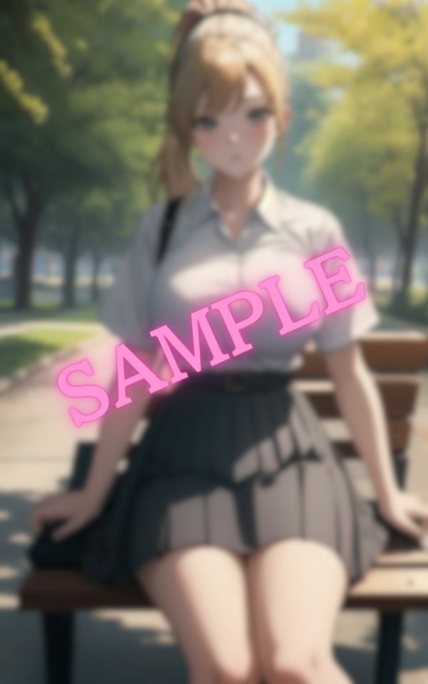 公園を散歩しているとセクシーな爆乳ギャルがベンチに座っていた サンプル1ページ目