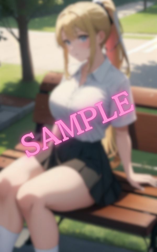 公園を散歩しているとセクシーな爆乳ギャルがベンチに座っていた サンプル4ページ目