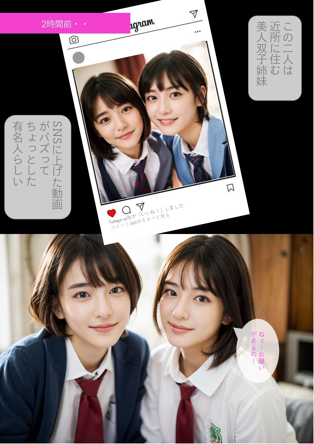 ［ストーリー＋大量画像！］美人双子に激しく痴女られてハーレム沼から抜け出せない サンプル3ページ目