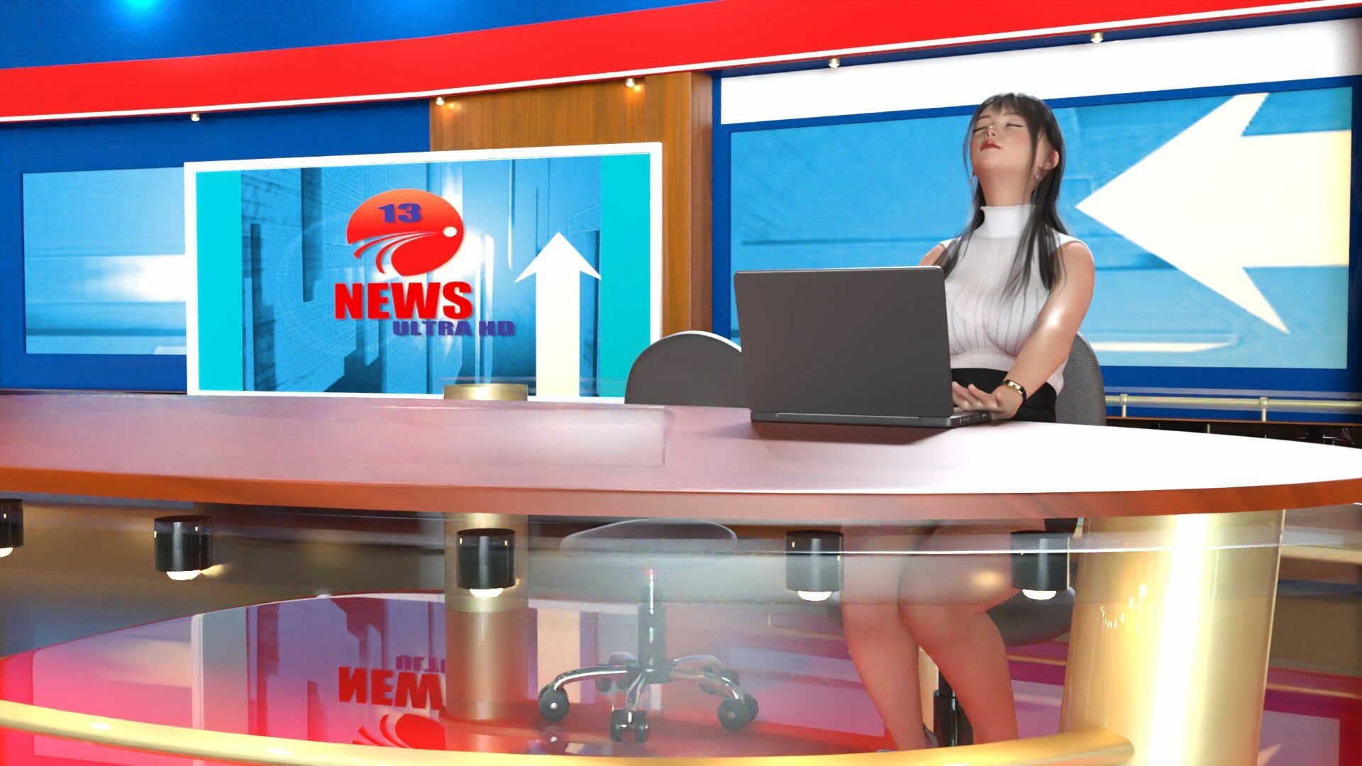 Let’s Speak English！！二階堂沙耶アナウンサーの変態ニュースジャパン（Hentai News Japan）番外編＃010［深夜残業パンチラ］PV10 サンプル3ページ目