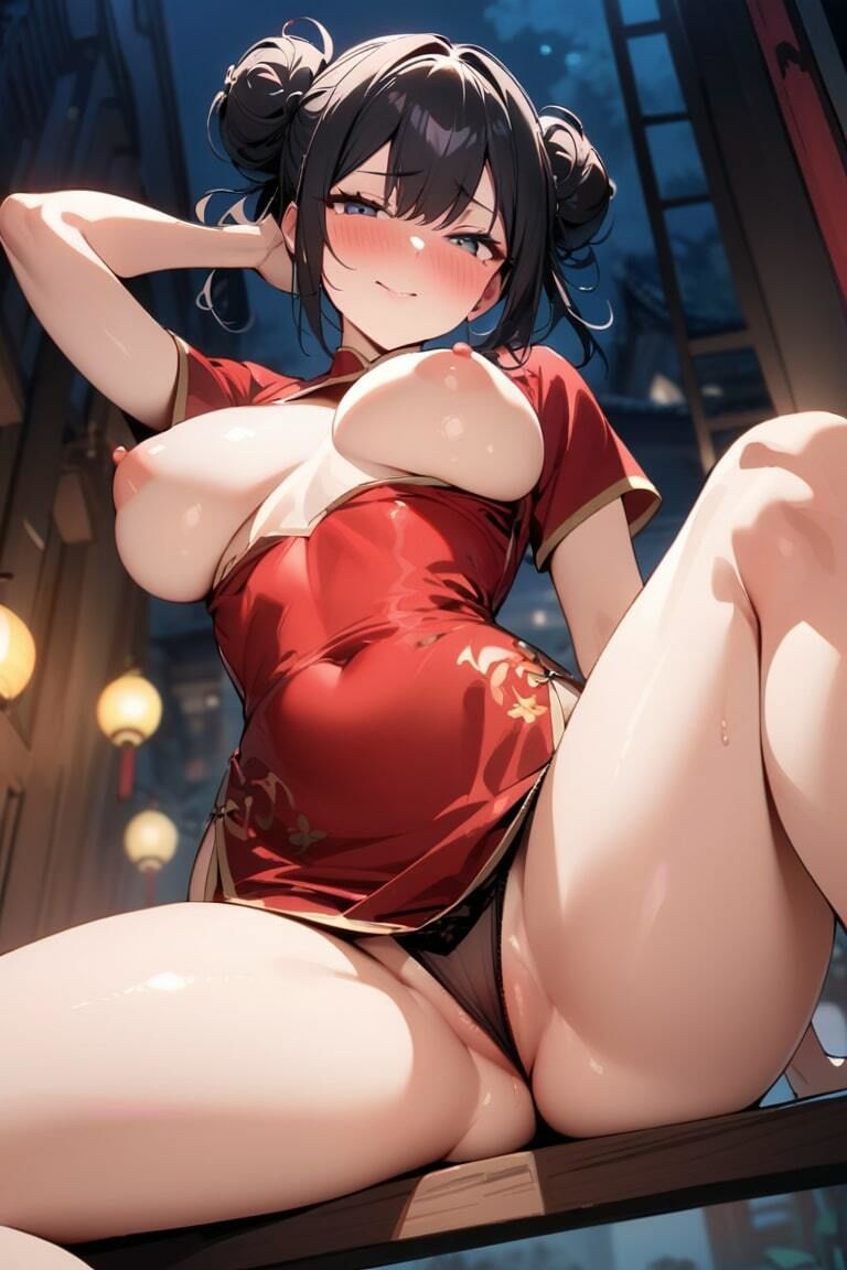 おっぱい丸出しで誘惑してくるドスケベチャイナガール サンプル1ページ目