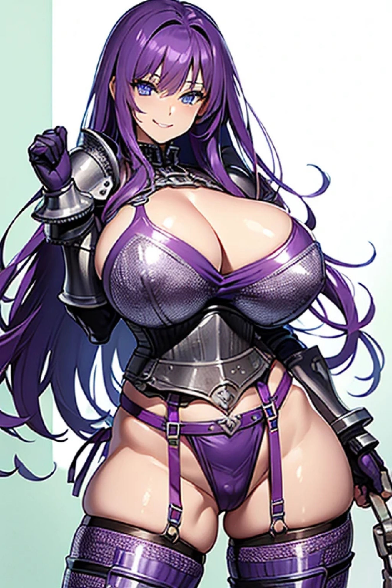 紫髪鎧娘のアレやコレ サンプル7ページ目