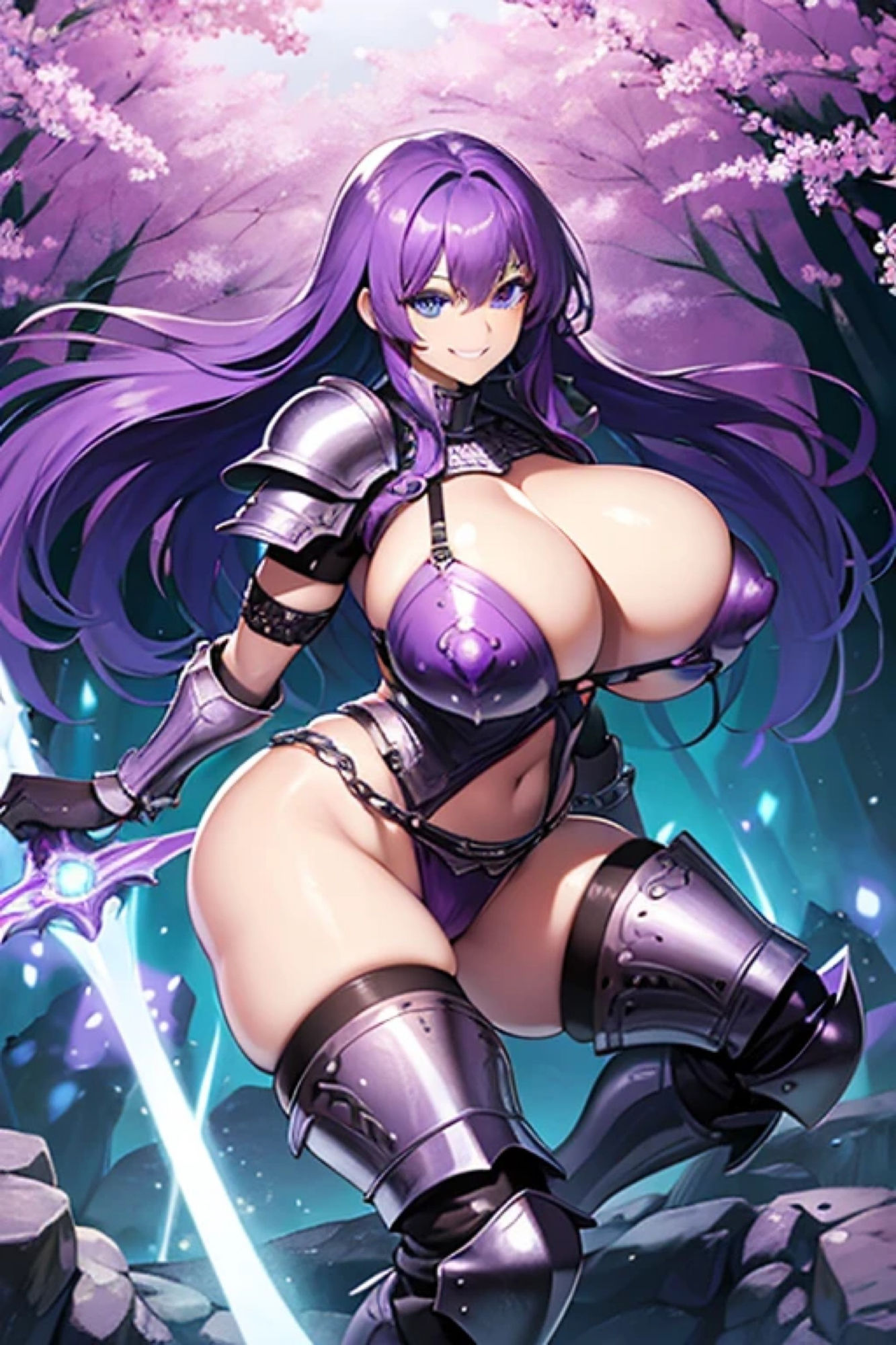 紫髪鎧娘のアレやコレ サンプル8ページ目