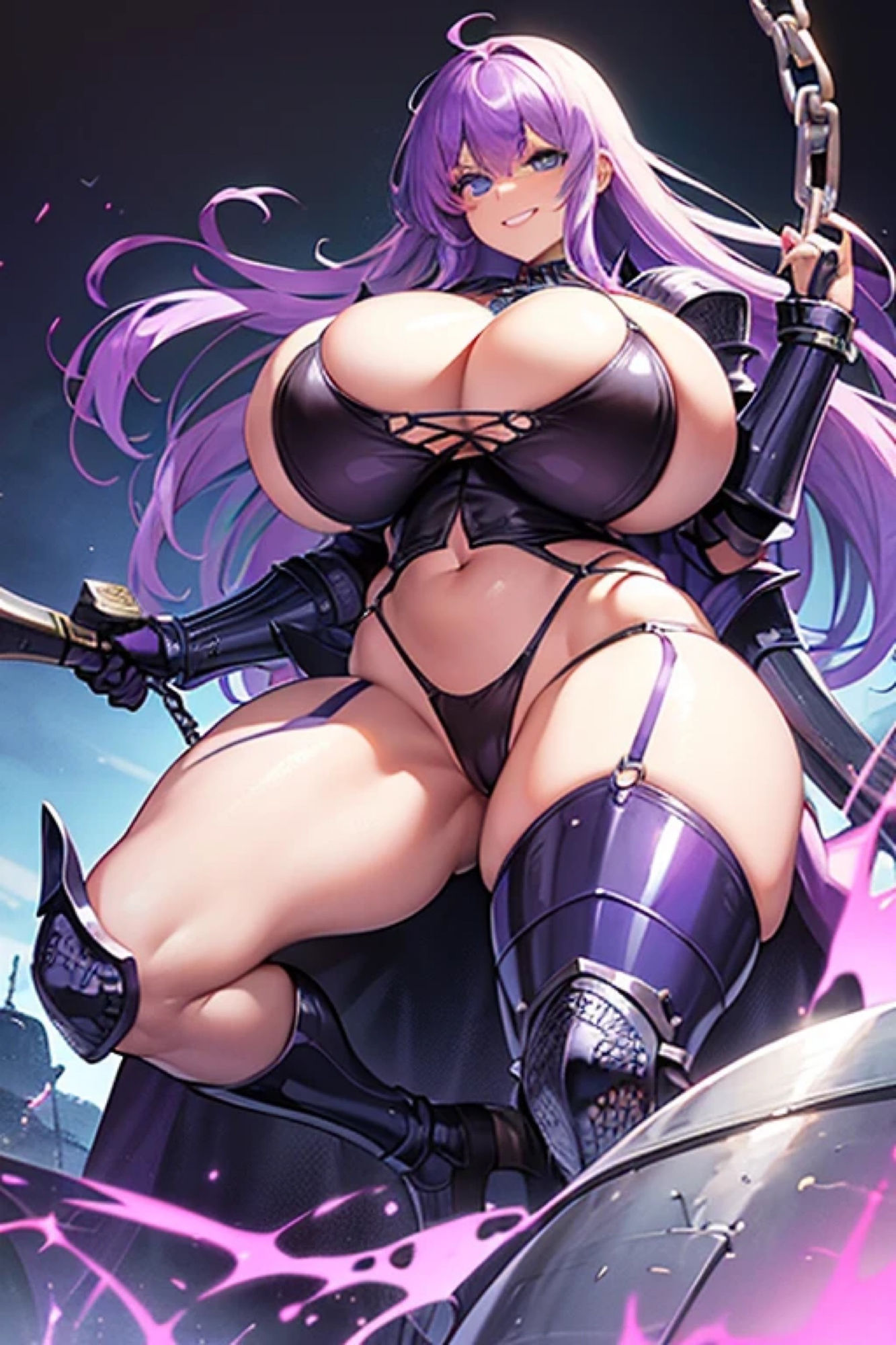 紫髪鎧娘のアレやコレ サンプル9ページ目