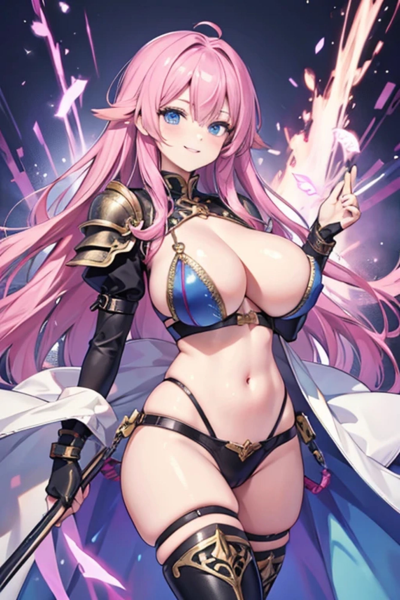 マゼンタ髪鎧娘のアレやコレ サンプル9ページ目