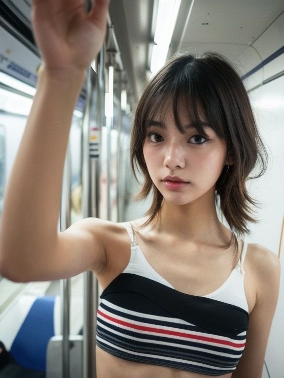 彼女の脇から目が離せない！電車内フェチズム全開写真集 サンプル8ページ目
