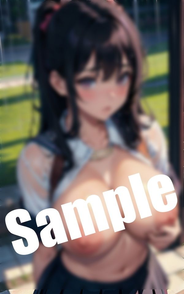 巨乳美女のおっぱい〜制服姿の美女が屋外で大胆露出…「乳首さわってほしいの」 サンプル4ページ目