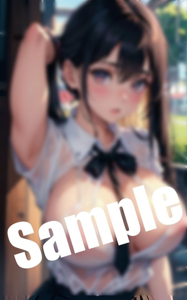 制服姿の巨乳美女が…屋外でおっぱいを大胆露出！ サンプル6ページ目