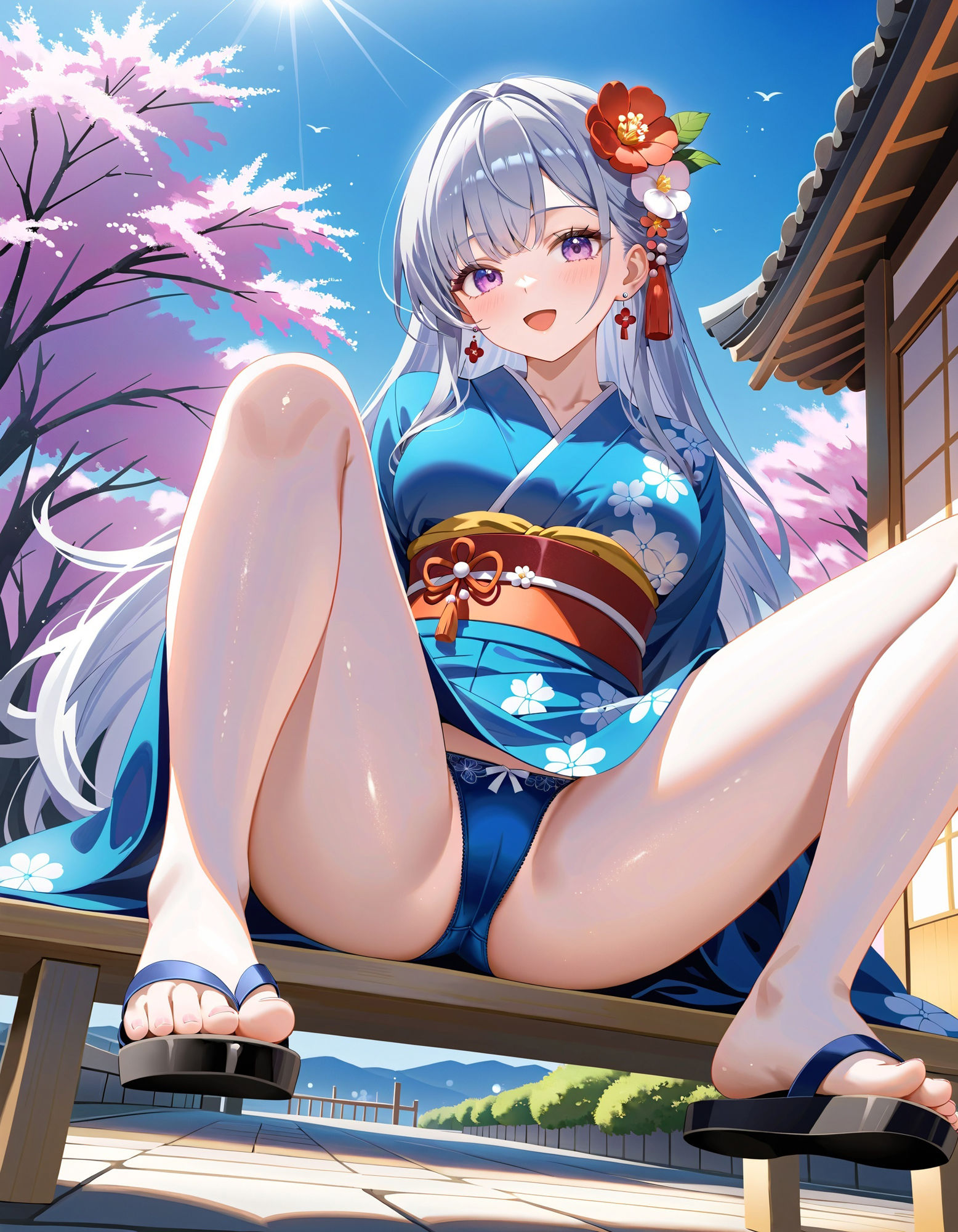 浴衣で座ってパンチラ3 サンプル2ページ目