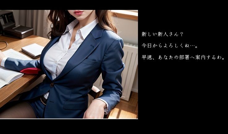 妄想イラスト集職場働くお姉さんOLさんと サンプル1ページ目