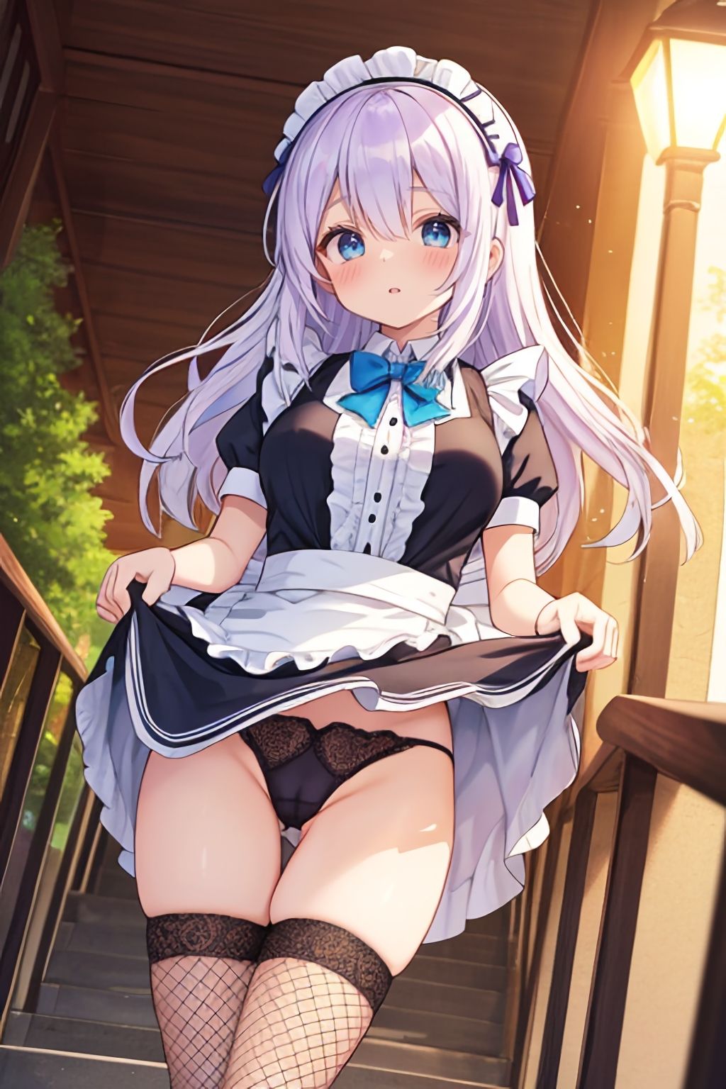 おパンツ拝見イラスト集 〜麗しのメイドさん・スカートたくしあげ編〜 サンプル2ページ目