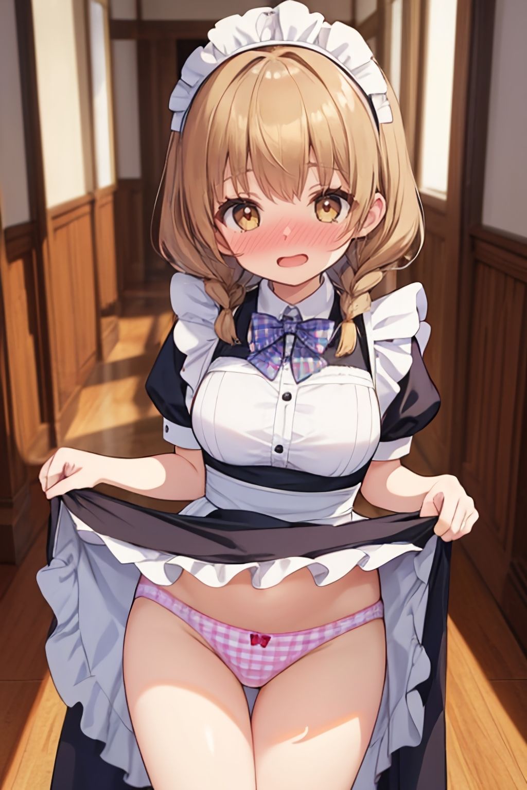 おパンツ拝見イラスト集 〜麗しのメイドさん・スカートたくしあげ編〜 サンプル6ページ目