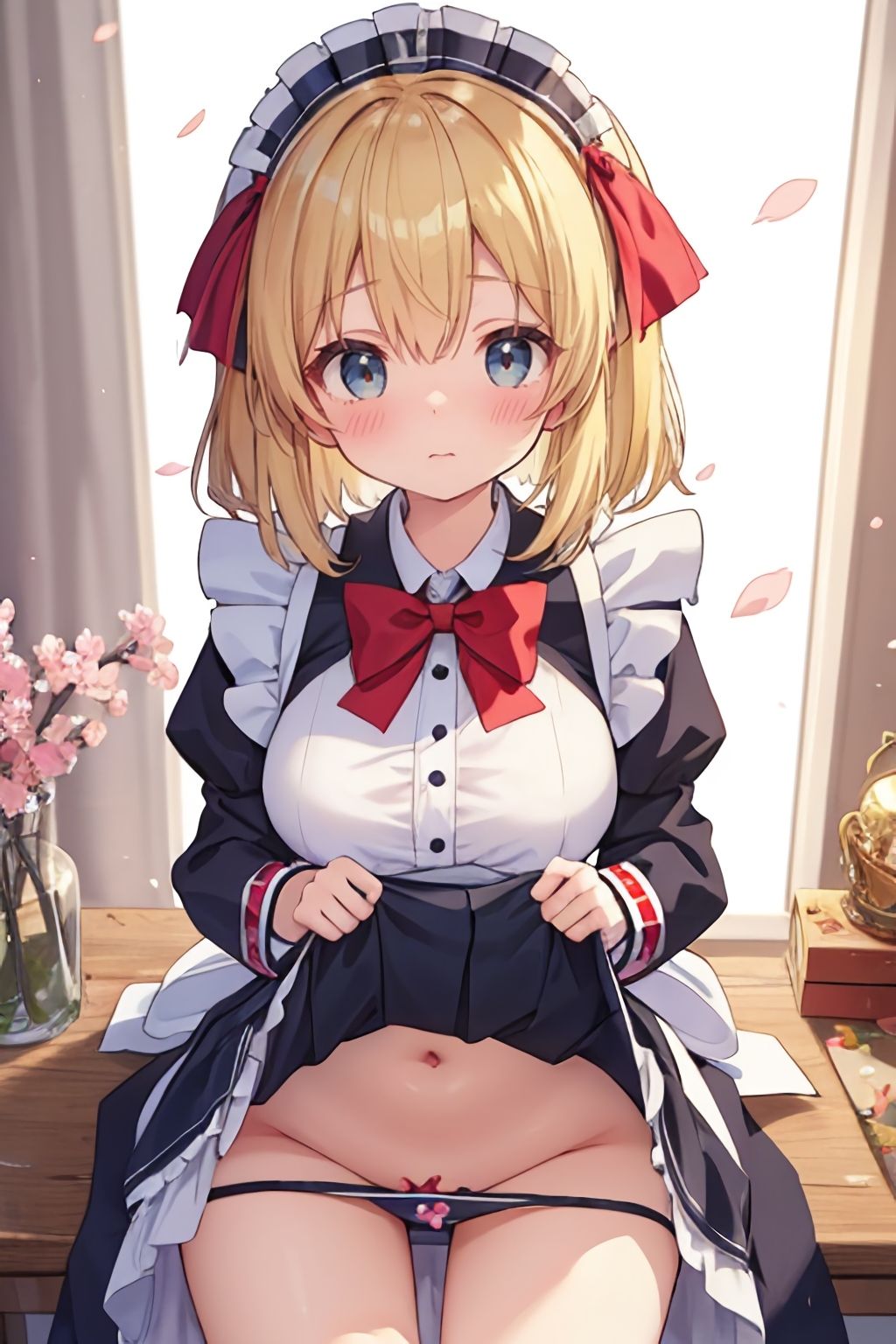 おパンツ拝見イラスト集 〜麗しのメイドさん・スカートたくしあげ編〜 サンプル8ページ目