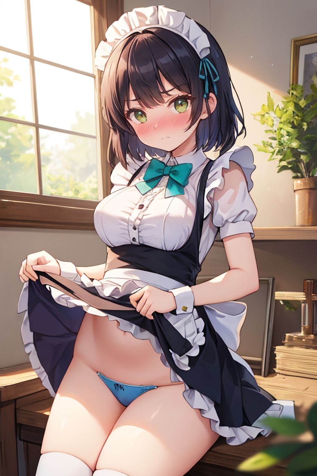 おパンツ拝見イラスト集 〜麗しのメイドさん・スカートたくしあげ編〜 サンプル10ページ目