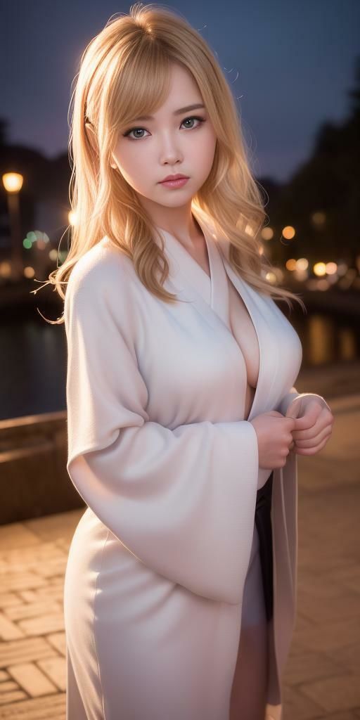 金髪ブルーカラコンのギャルの彼女ができたので浴衣で花火大会に行ったんだが・・・パート1:着こなしはよくわからないけどとにかく色っぽい サンプル1ページ目