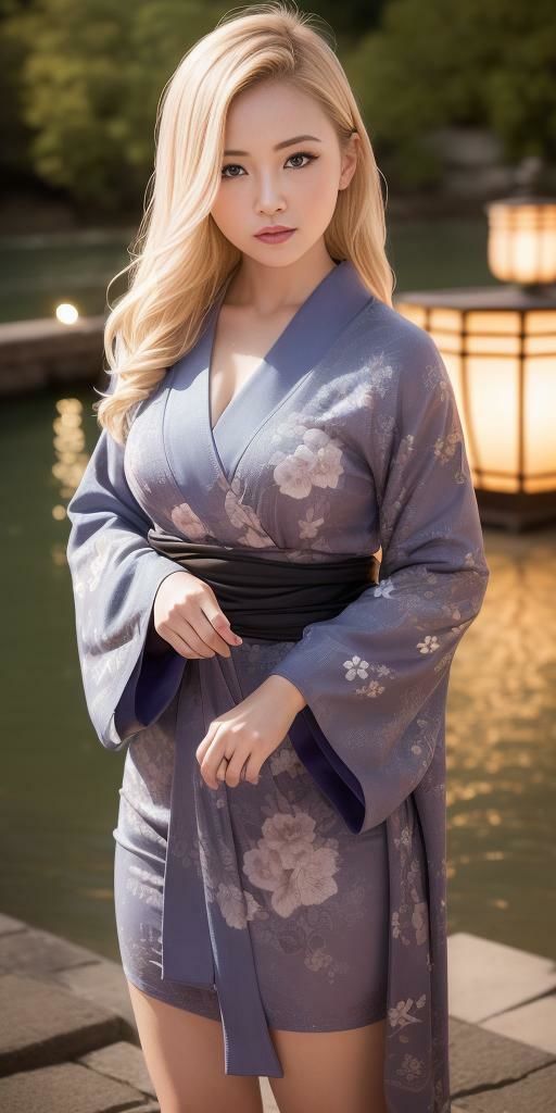 金髪ブルーカラコンのギャルの彼女ができたので浴衣で花火大会に行ったんだが・・・パート1:着こなしはよくわからないけどとにかく色っぽい サンプル2ページ目