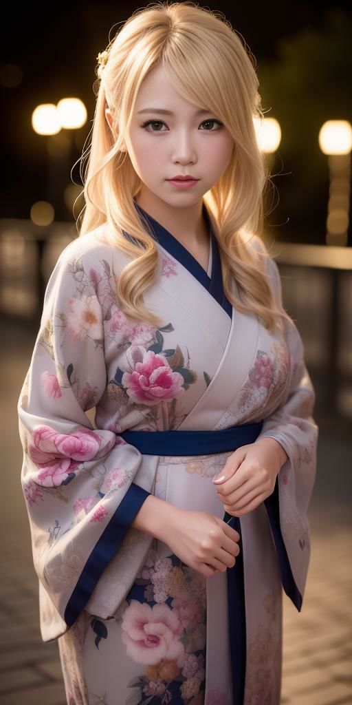 金髪ブルーカラコンのギャルの彼女ができたので浴衣で花火大会に行ったんだが・・・パート1:着こなしはよくわからないけどとにかく色っぽい サンプル3ページ目