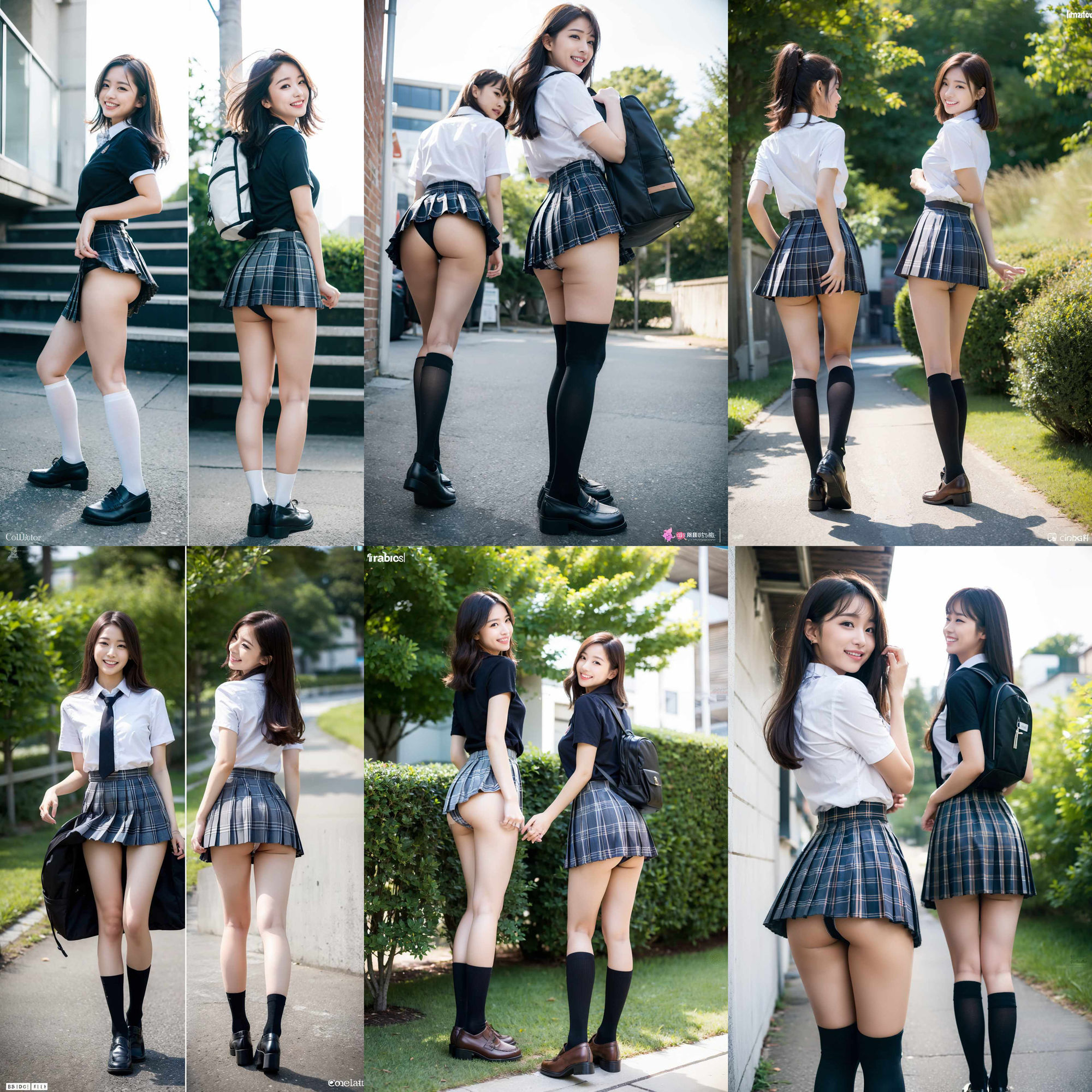 ニーハイソックスが似合う生足がきれいな制服女子 サンプル6ページ目