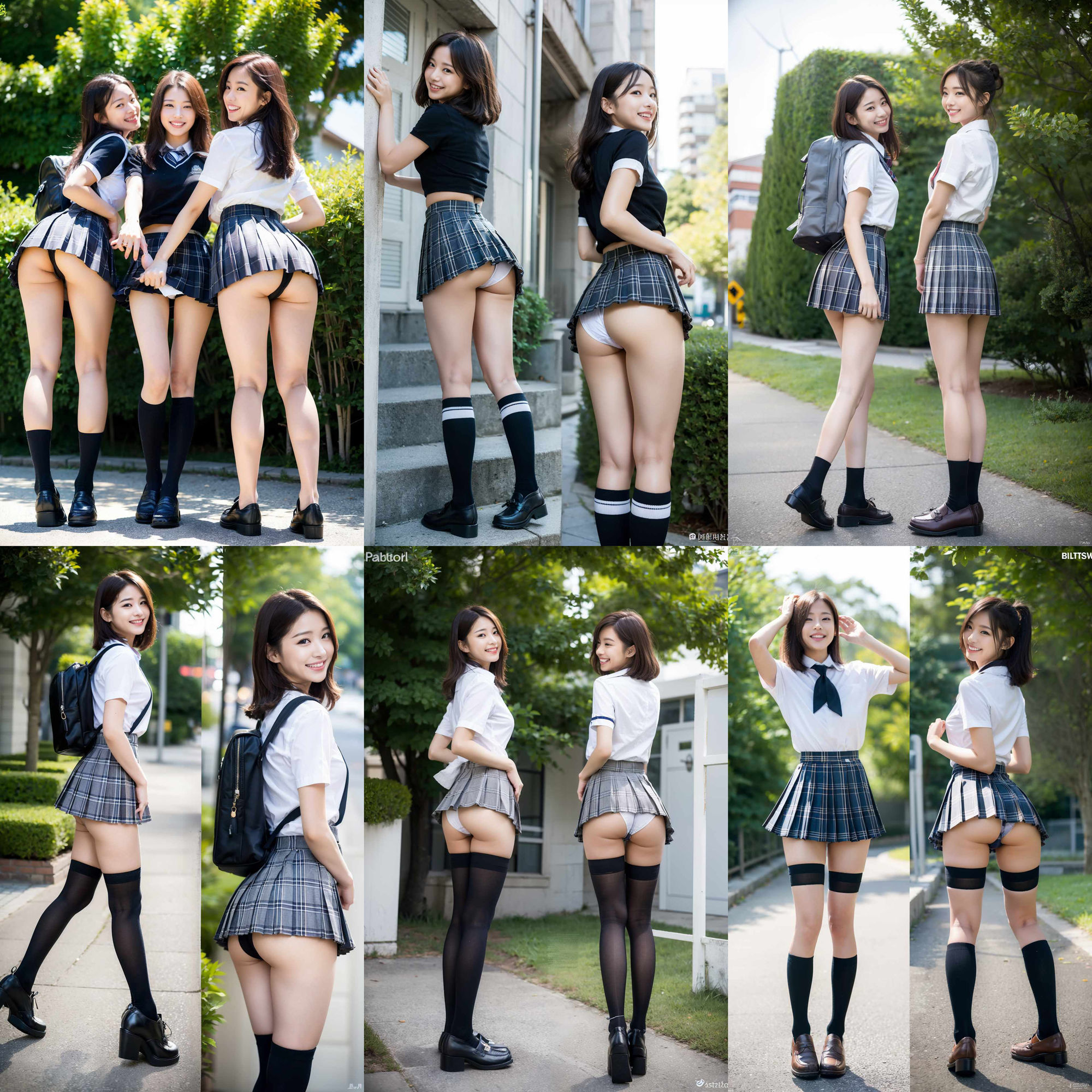 ニーハイソックスが似合う生足がきれいな制服女子 サンプル7ページ目
