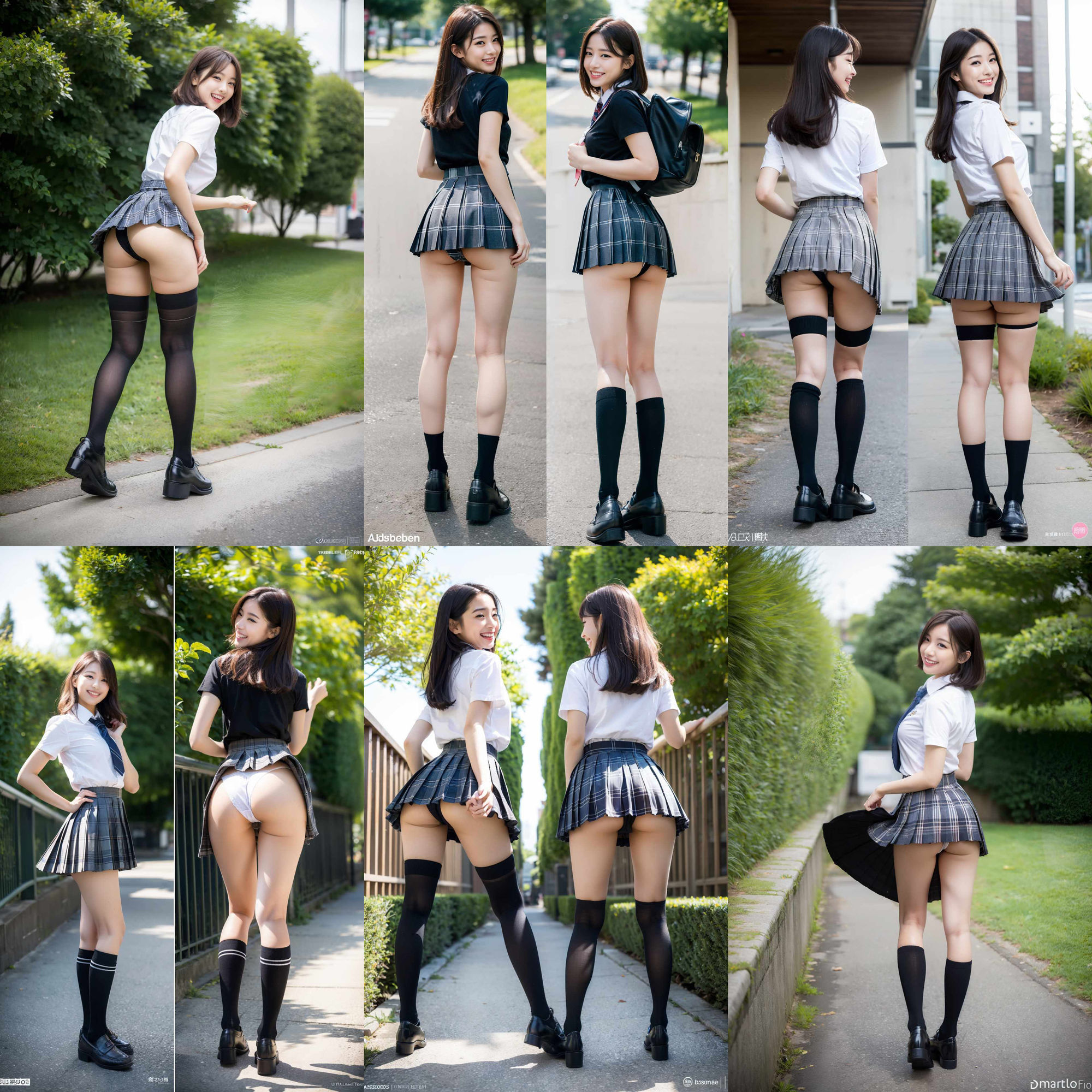 ニーハイソックスが似合う生足がきれいな制服女子 サンプル10ページ目