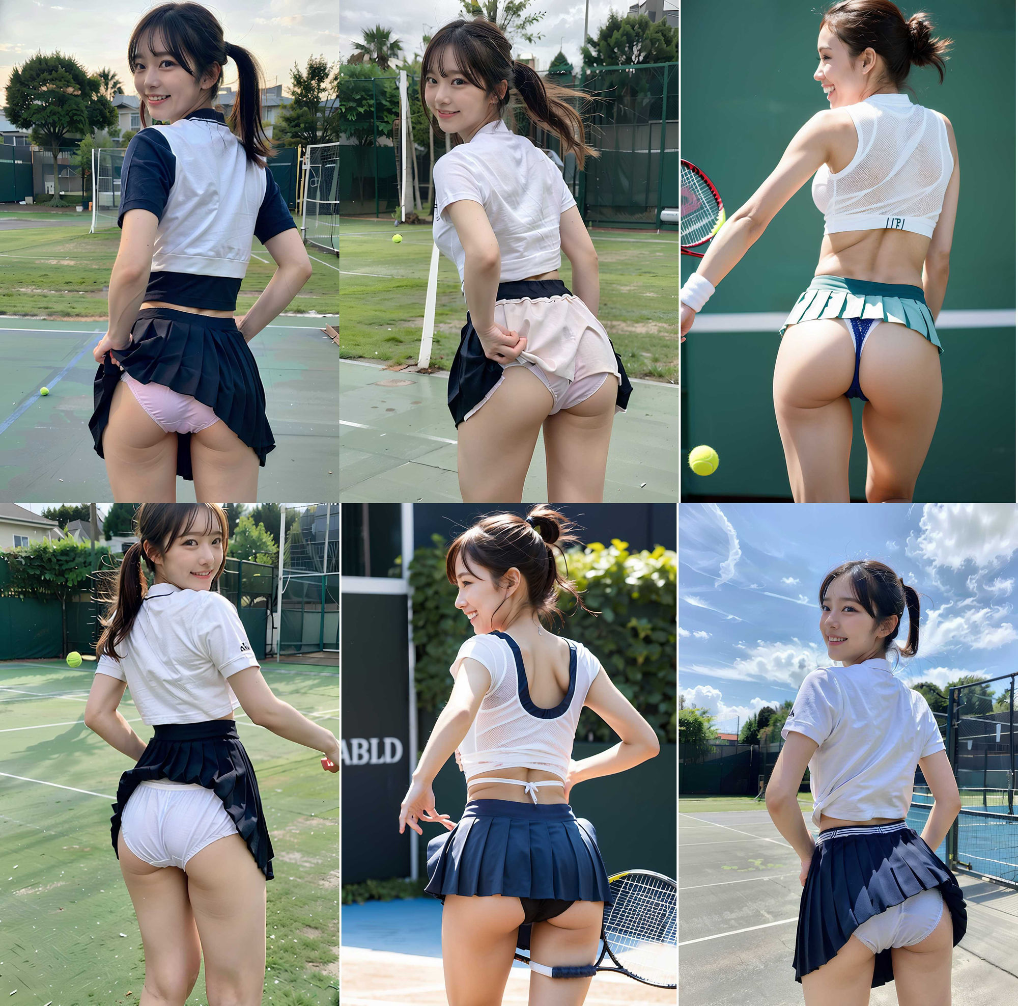 生パンティで競技する美少女テニス女子 vol:1 サンプル6ページ目