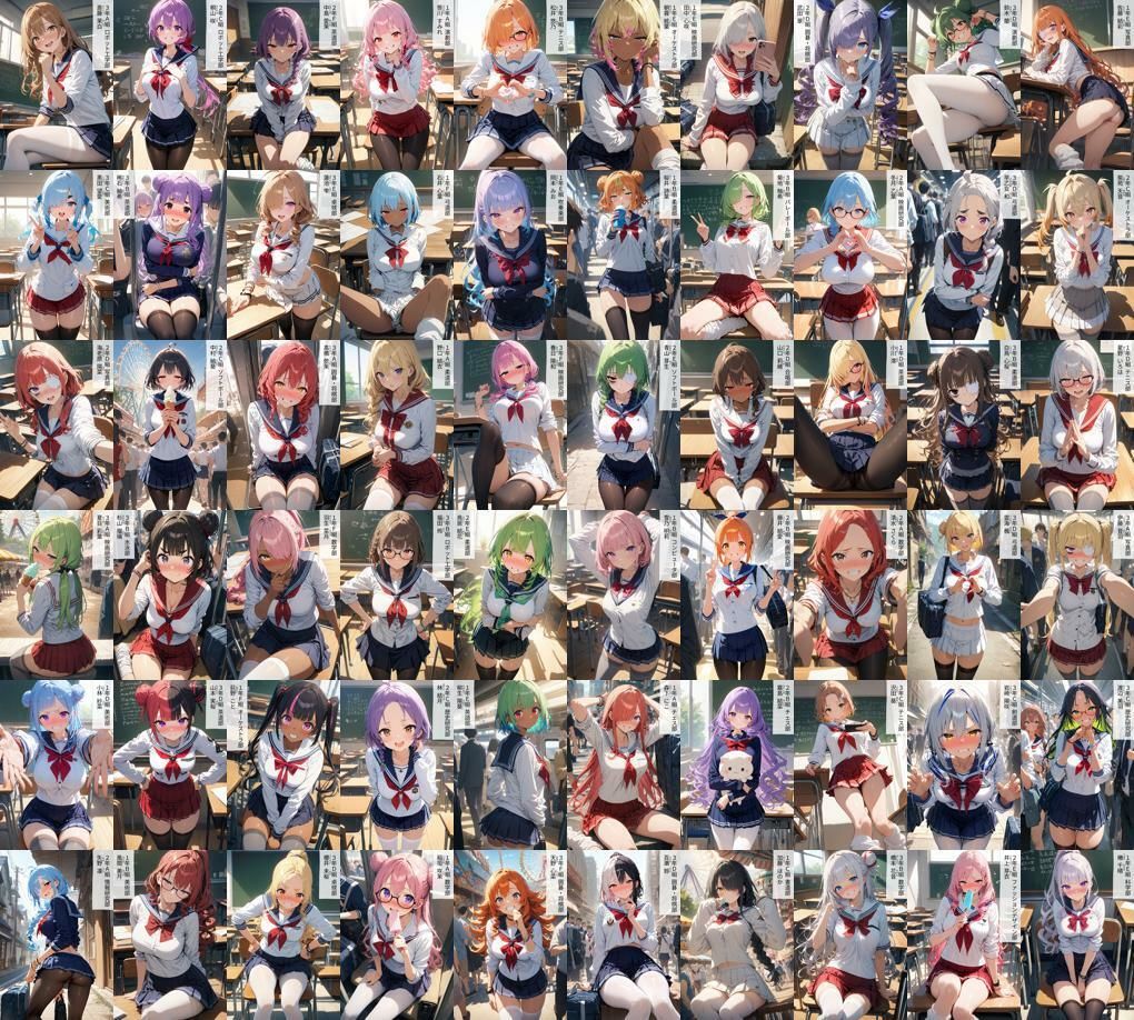 60キャラ セーラー服 即オチ2コマ サンプル9ページ目