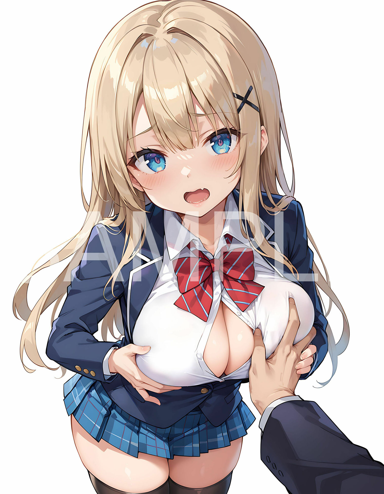 えちえち 美少女×ポーズ集 - 金髪JK編 - サンプル2ページ目