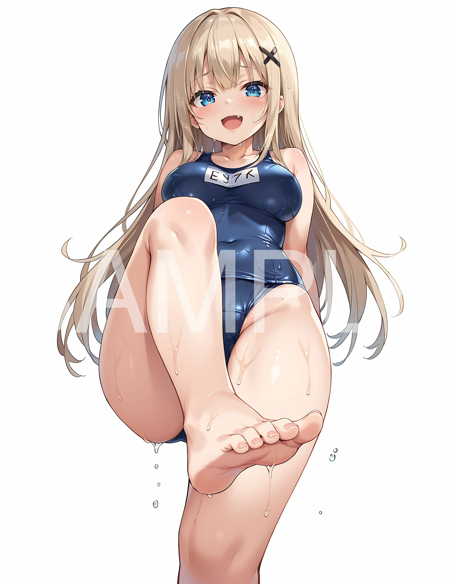 えちえち 美少女×ポーズ集 - 金髪JK編 - サンプル4ページ目