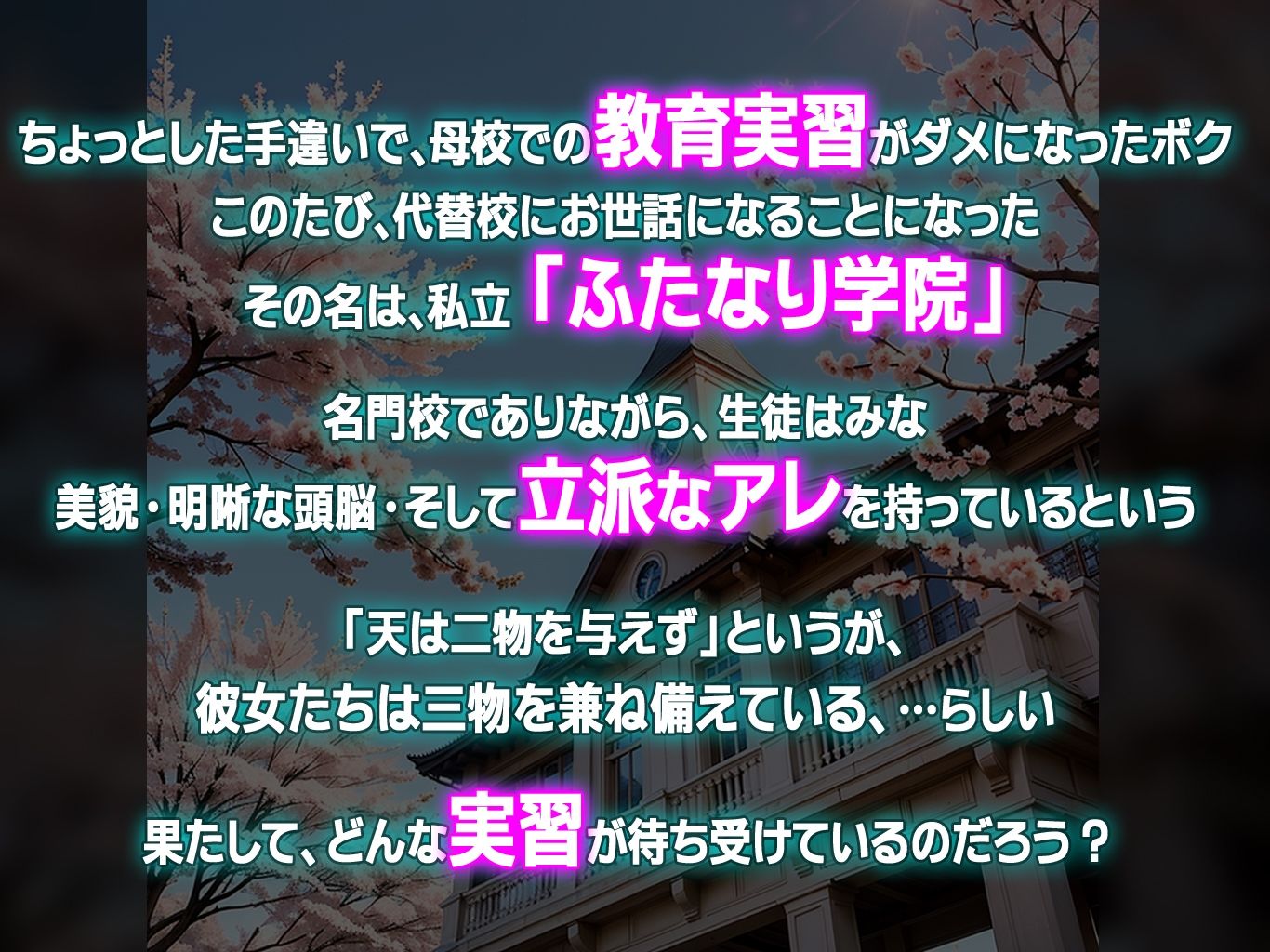 ふたなり学院 ―「巨乳と爆根の両立を目指す名門女子校」で教育実習― サンプル1ページ目