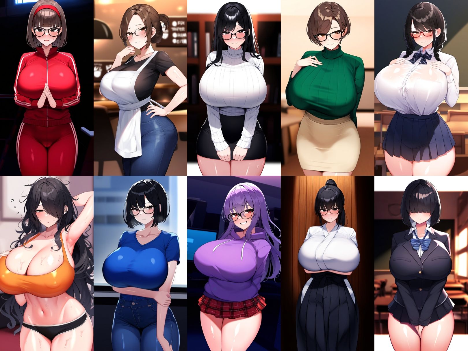 爆乳地味子はむっつりスケベ〜地味だけどおっぱいの大きな女の子たちといっぱいエッチするイラスト集〜 サンプル2ページ目