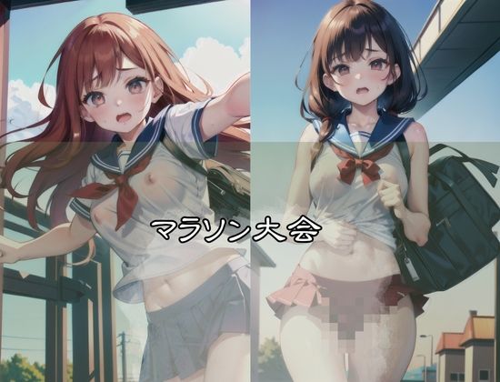 ノーブラおっぱいマラソン大会！ サンプル2ページ目