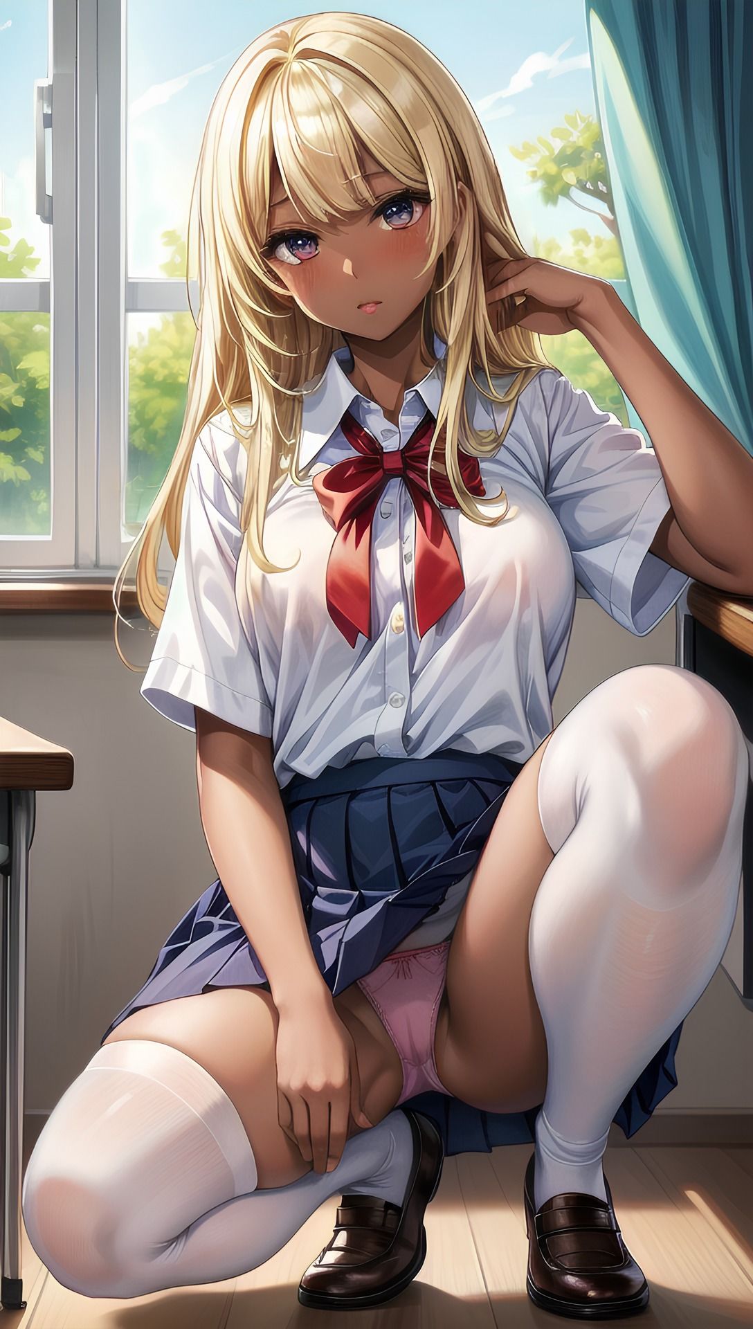 真面目な褐色金髪女子 サンプル2ページ目