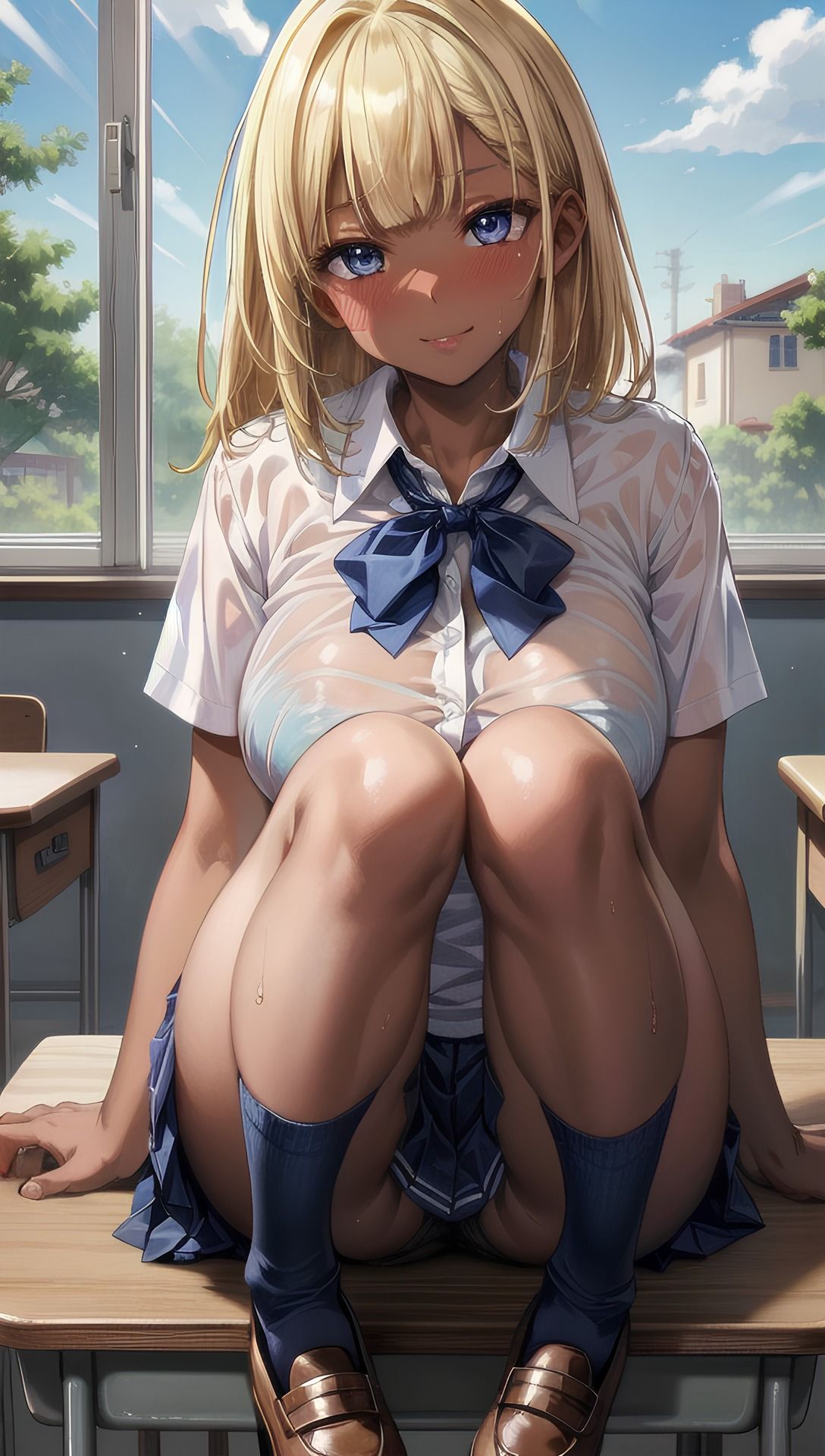 真面目な褐色金髪女子 サンプル3ページ目