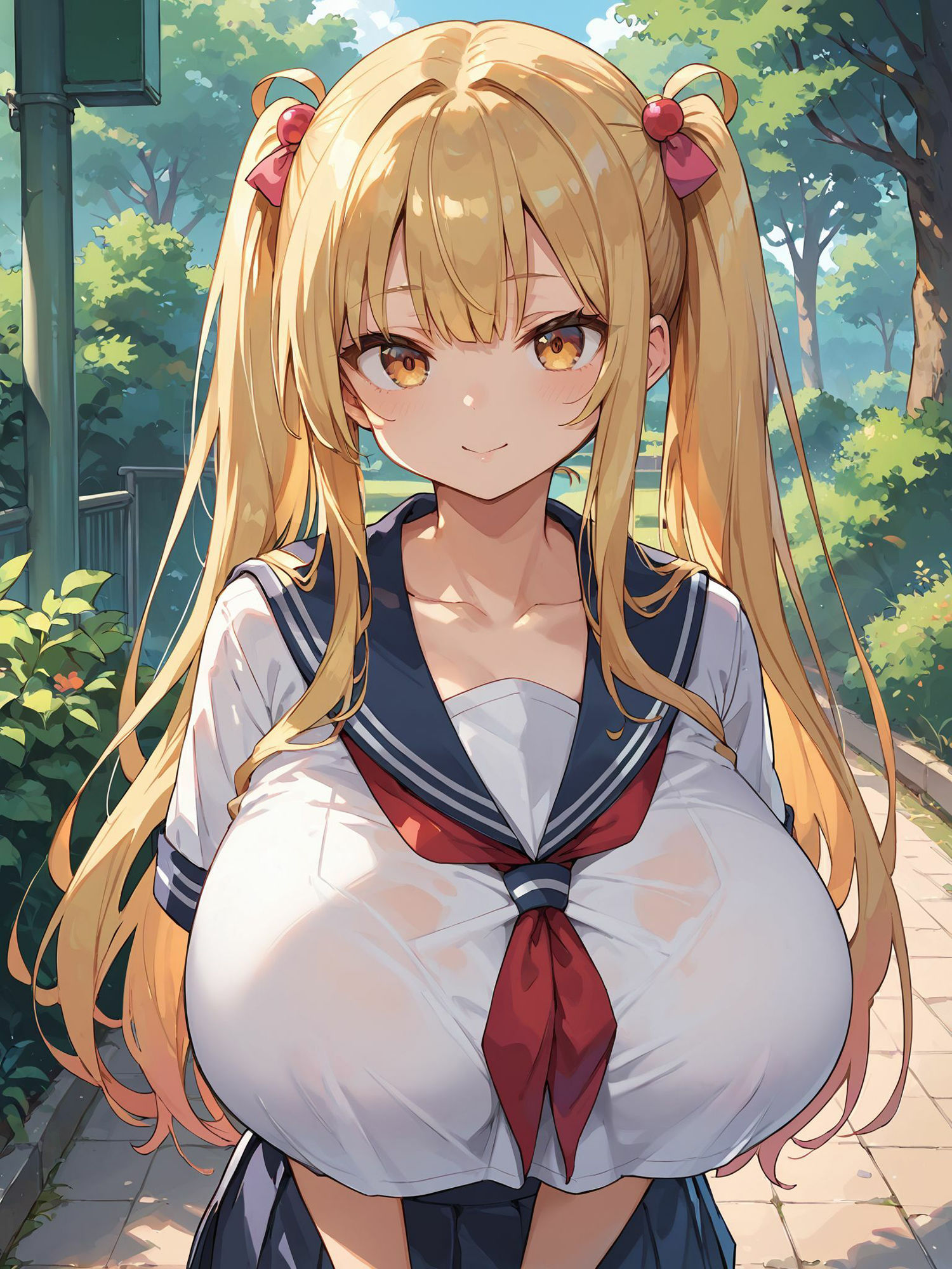 巨乳セーラー服少女との放課後の記録 サンプル1ページ目