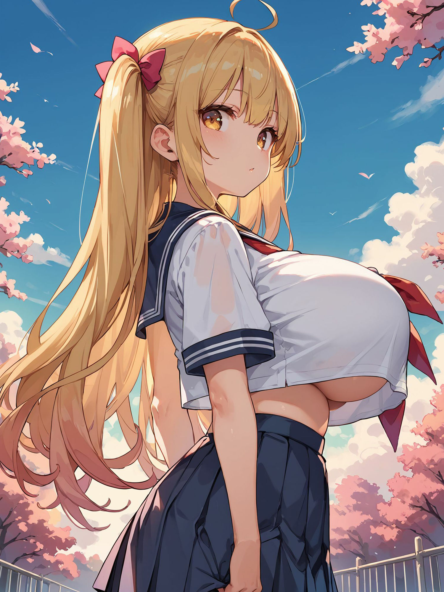 巨乳セーラー服少女との放課後の記録 サンプル2ページ目