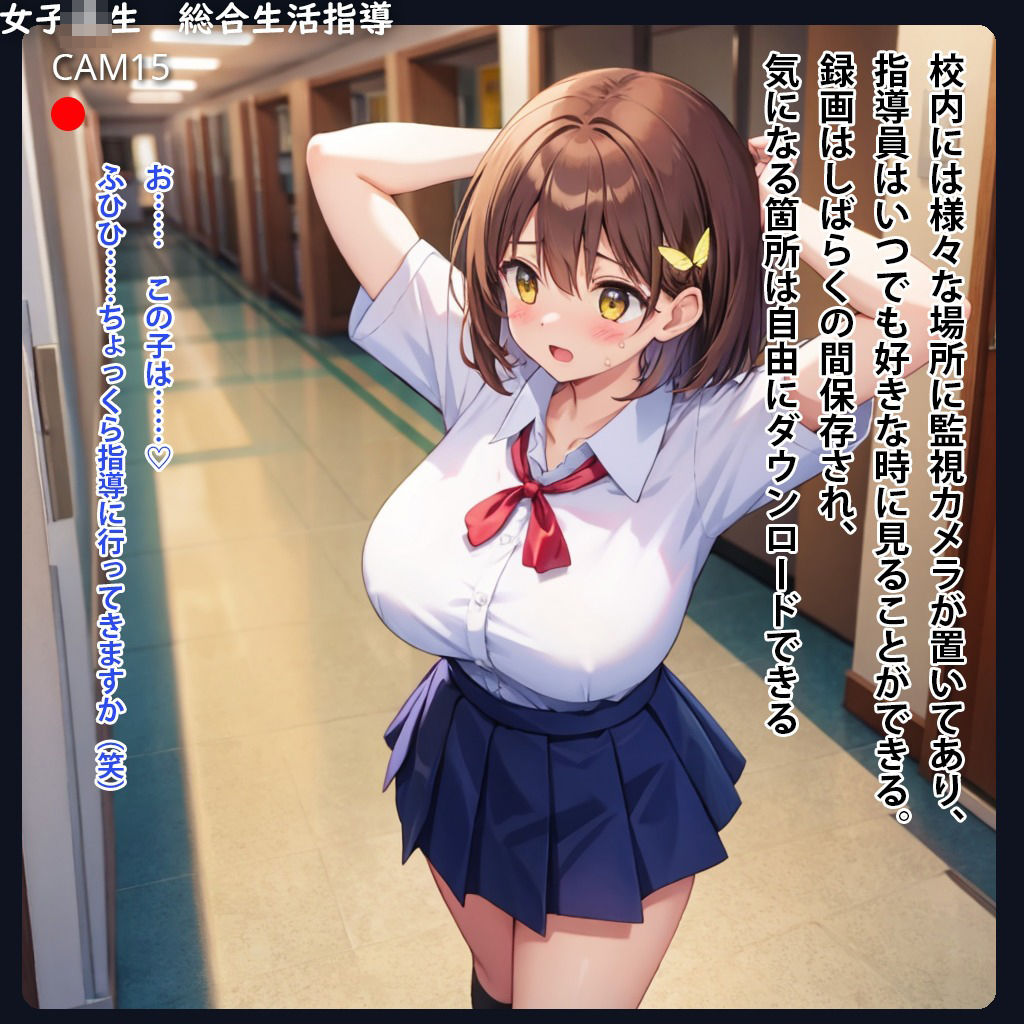 両腕を上げた巨乳JKのおっぱいを後ろから不意打ちで揉みまくる サンプル8ページ目