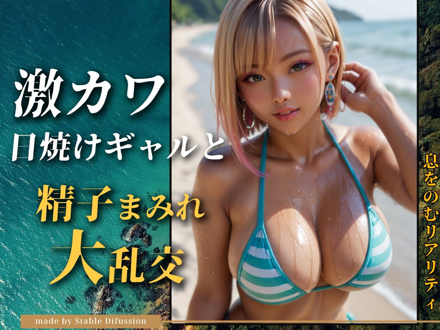 激カワ日焼けギャルと精子まみれ大乱交 サンプル5ページ目