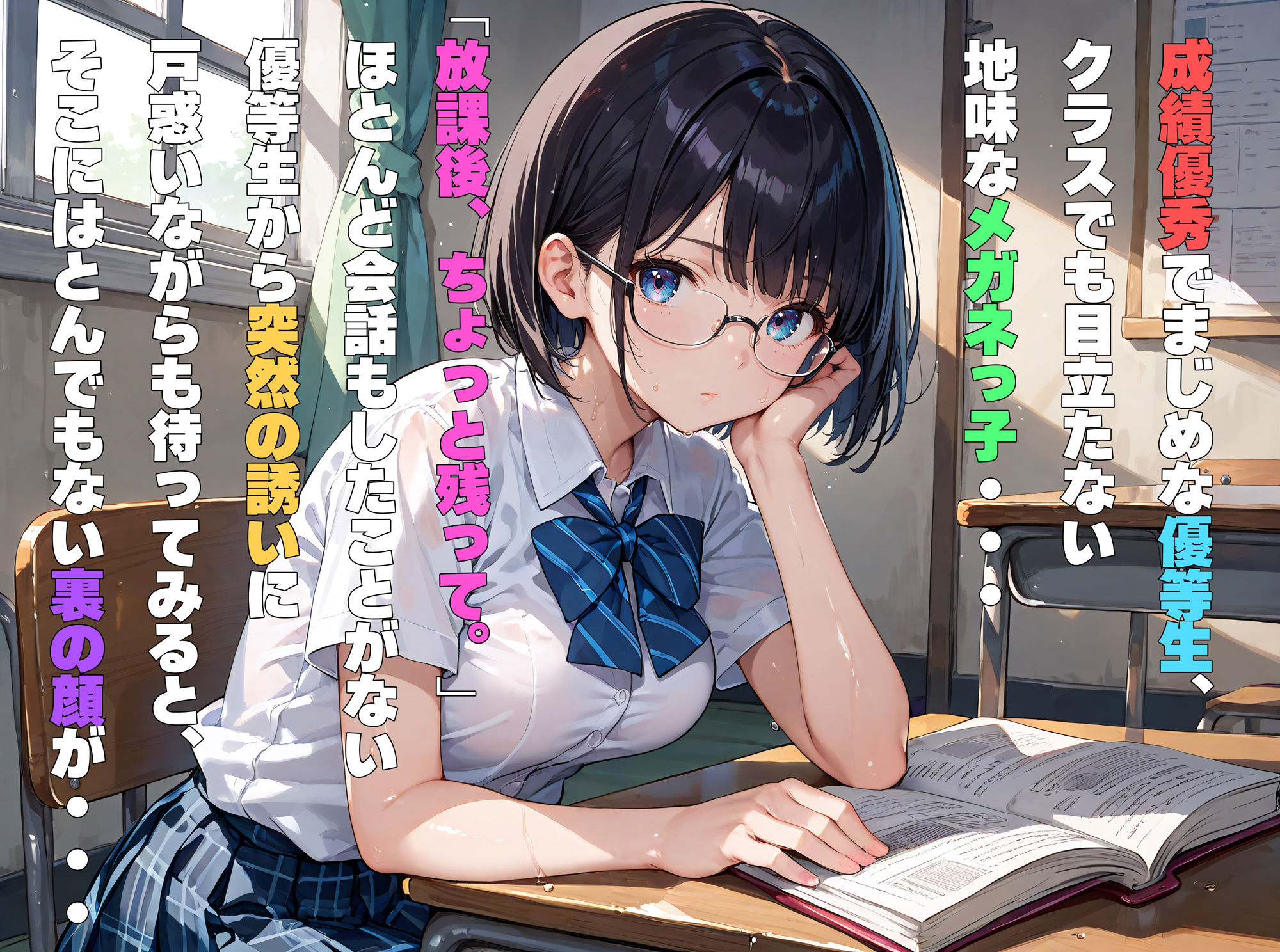 クラスの地味なメガネっ子は実は隠れ巨乳でビッチだった サンプル1ページ目