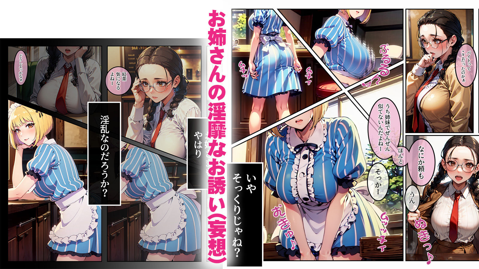 妹のほうは黒髪の淫乱娘で姉のほうは金髪の淫乱娘Act.01ご奉仕が過ぎる姉 サンプル2ページ目