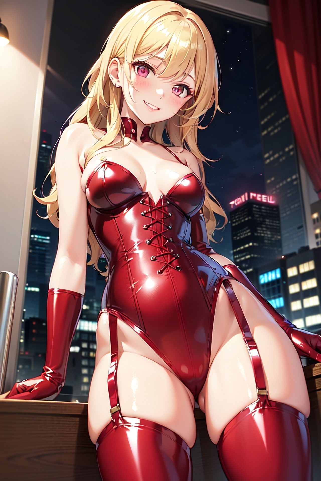 金髪ロングエナメルボンデージ女王様ちゃんイラスト集 2 サンプル2ページ目
