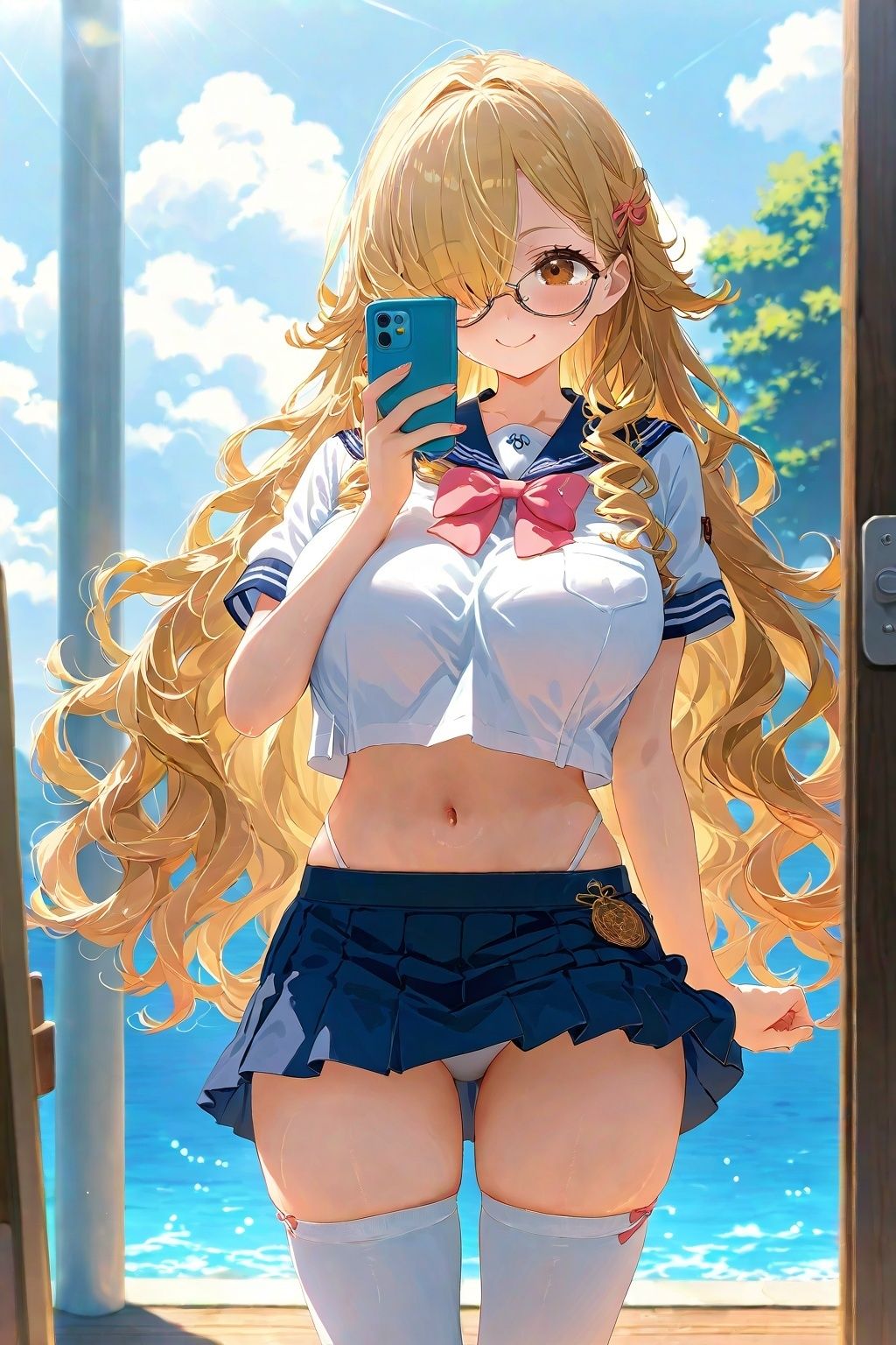 60キャラ へそ出しセーラー服 即オチ2コマ サンプル6ページ目
