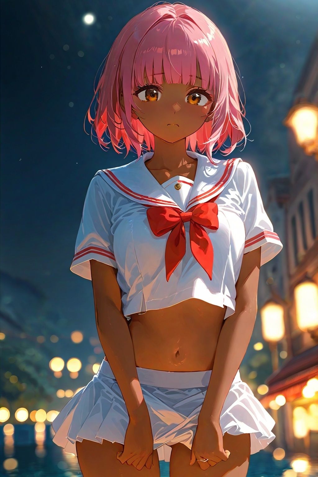 60キャラ へそ出しセーラー服 即オチ2コマ サンプル8ページ目